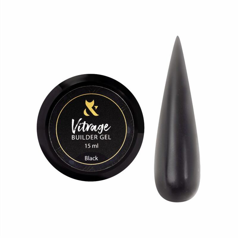 Будівельний вітражний гель F.O.X Vitrage Builder gel Black, 15 мл