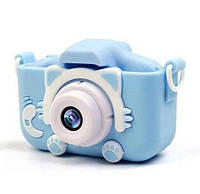 Дитячий фотоапарат ET015 Cat, блакитний (Дисплей 2 дюйми, Камера 20 мп, Акумулятор 600 мАг), фото 4