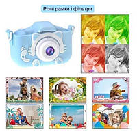 Дитячий фотоапарат ET015 Cat, блакитний (Дисплей 2 дюйми, Камера 20 мп, Акумулятор 600 мАг), фото 9