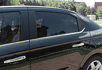 Окантовка стекол (нерж) 4 шт, Carmos (без кватирки) для Peugeot 301 від RT