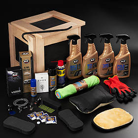 Подарунковий набір для чоловіка автомобіліста в дерев'яному ящику з ломом "Автолюбитель максимум"