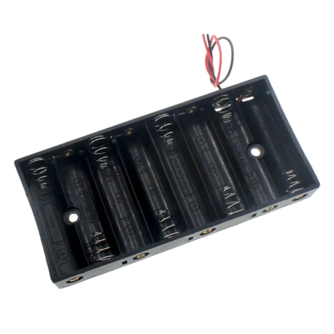 Бокс (холдер) для AA (8шт) з контактами, послідовне з'єднання 12V