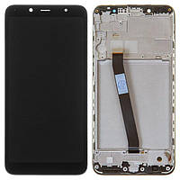 Дисплей для Xiaomi Redmi 7A, черный, с рамкой, Оригинал (переклеено стекло), MZB7995IN, M1903C3EG, M1903C3EH,