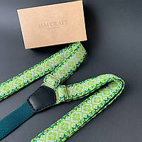 Подтяжки для брюк I&M Craft зеленые с Украинской вышивкой (030149)
