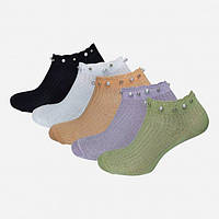 Набір жіночих шкарпеток коротких бавовняних Лана з намистинами 5 пар 36-40 Асорті