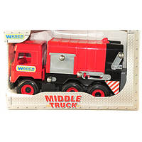 Мусоровоз игрушечный "Middle truck" (красный) в коробке