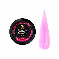 Будівельний вітражний гель F.O.X Vitrage Builder gel Pink, 15 мл