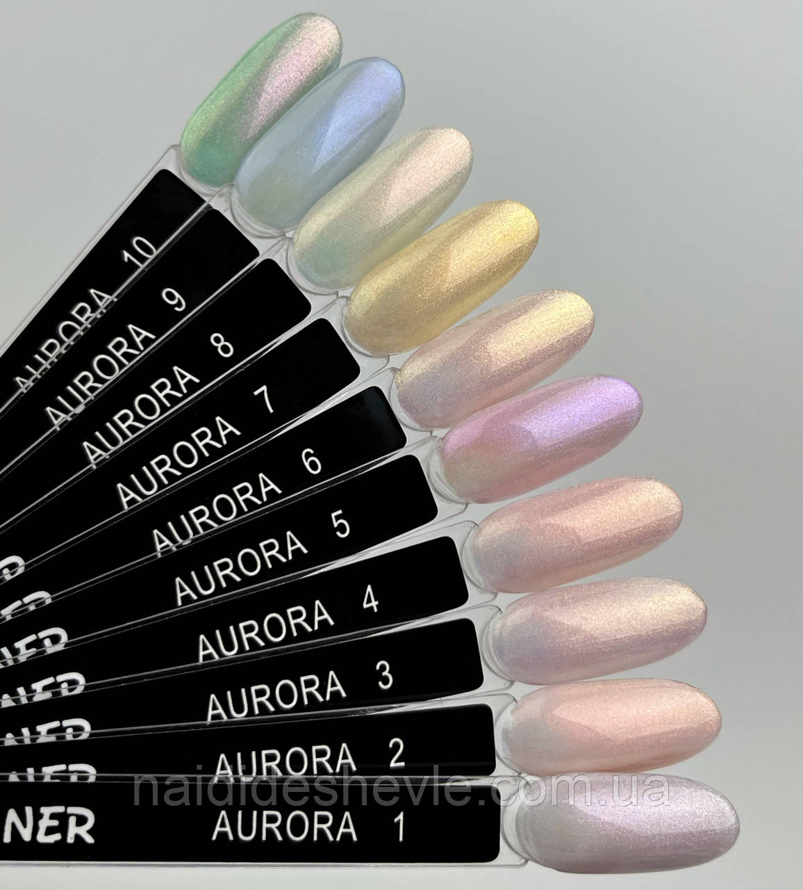 Гель-лак для ногтей Aurora с эффектом втирки /Дизайнер (Нежная палитра с яркими блестками), 9 мл №3 - фото 3 - id-p1688877648