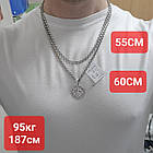 Срібний оберіг Валькірія та ланцюжок бісмарк комплект 925 проби чорніння, фото 5