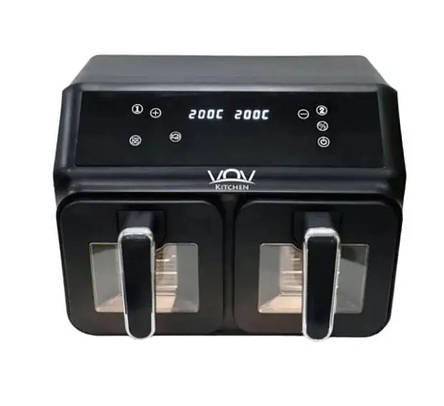 Аерофритюрниця двухкамерная 4+4 л VOV VAF-850AP, Duo 2200W, фото 1