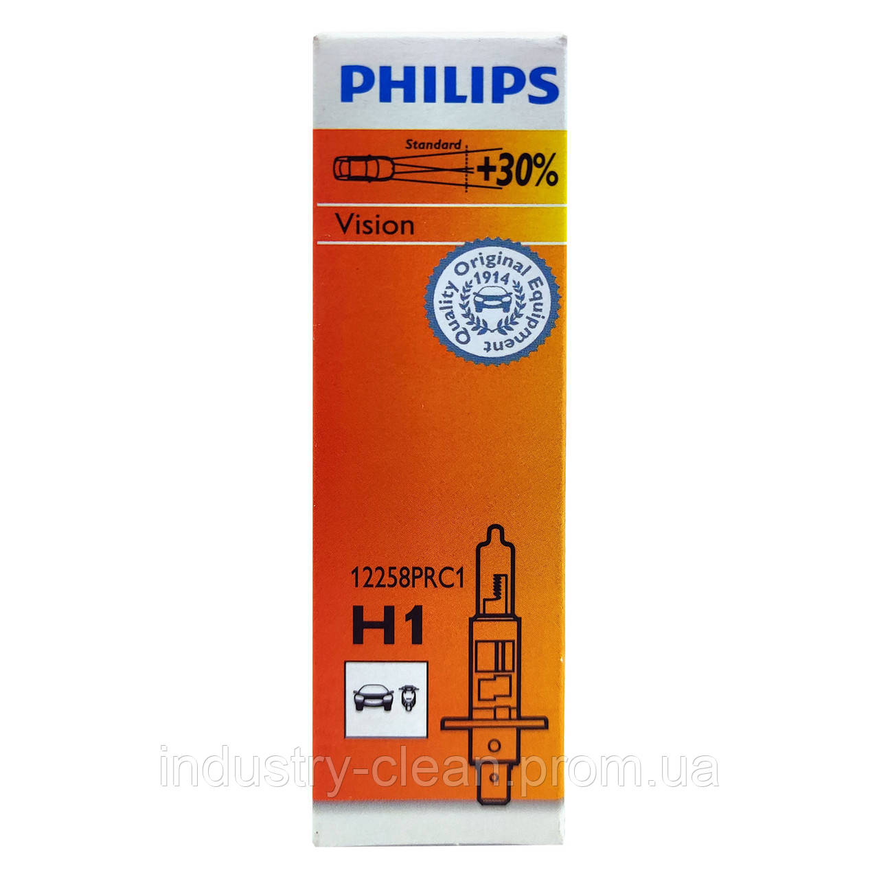 Лампа автомобільна галогенна PHILIPS Vision +30% H1 12258PRC1 1 шт (475183)