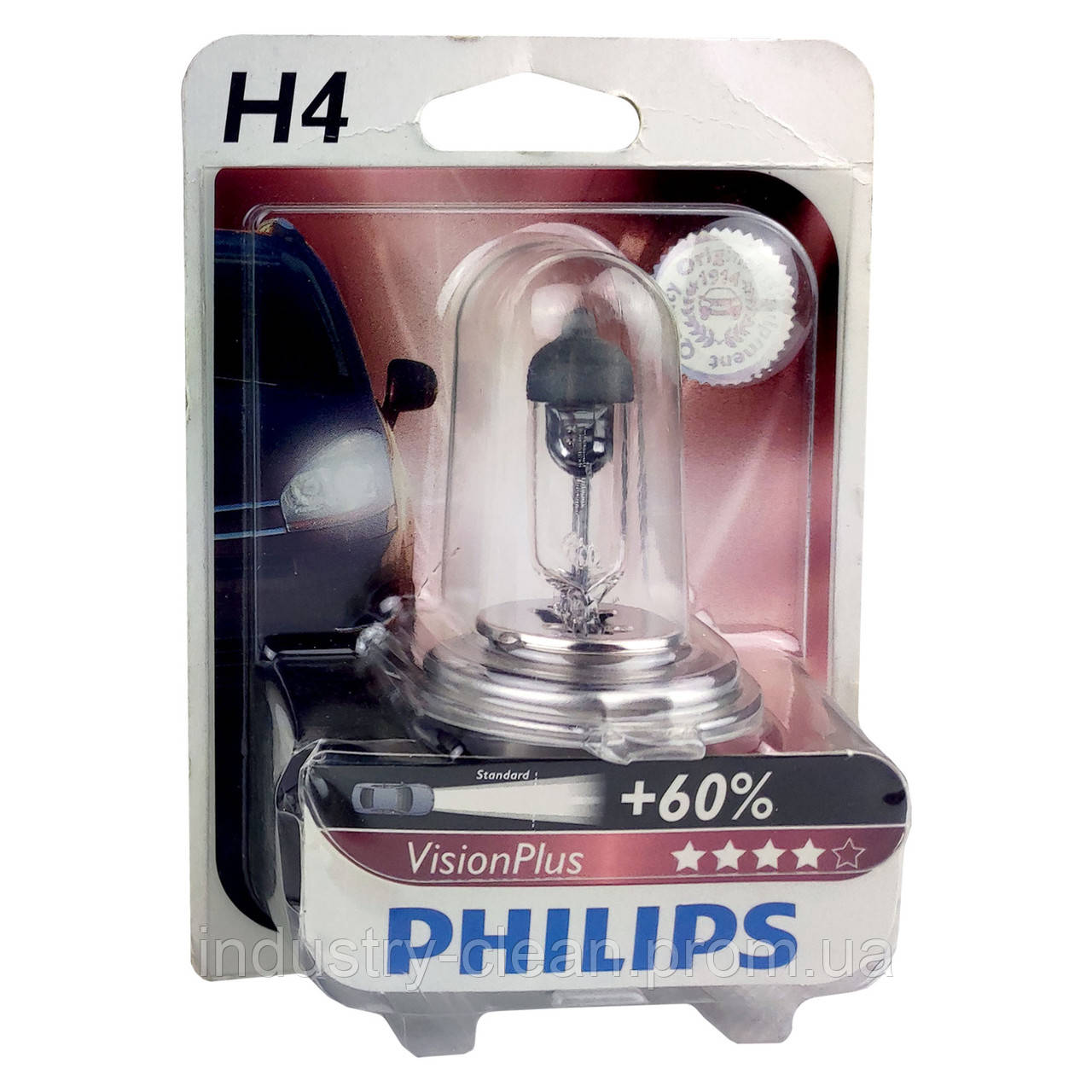 Лампа автомобільна галогенна PHILIPS Vision Plus +60% H4 12342VPB1 1 шт (399349)