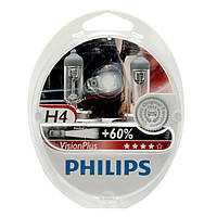 Лампа автомобільна галогенна PHILIPS Vision Plus +60% H4 12342VPS2 2 шт (399257)