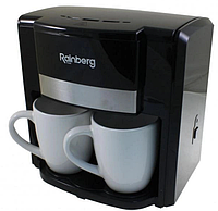 Кофеварка капельная Rainberg RB-613 (0,3 л, 500 Вт) с двумя QX-232 керамическими чашками