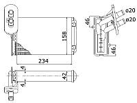 Радиатор отопления VW GOLF (1H1) / VW POLO (6N1) / AUDI A3 (8L1) 1974-2010 г.