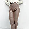 Стильні шкіряні штани жіночі "Casual" (тонкі) оптом | Батал, фото 3