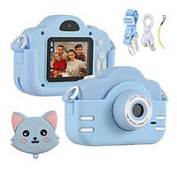 Дитячий фотоапарат A3S, блакитний (дисплей 2 дюйми, акумулятор 400мАч, USB-кабель, силіконовий чохол), фото 7