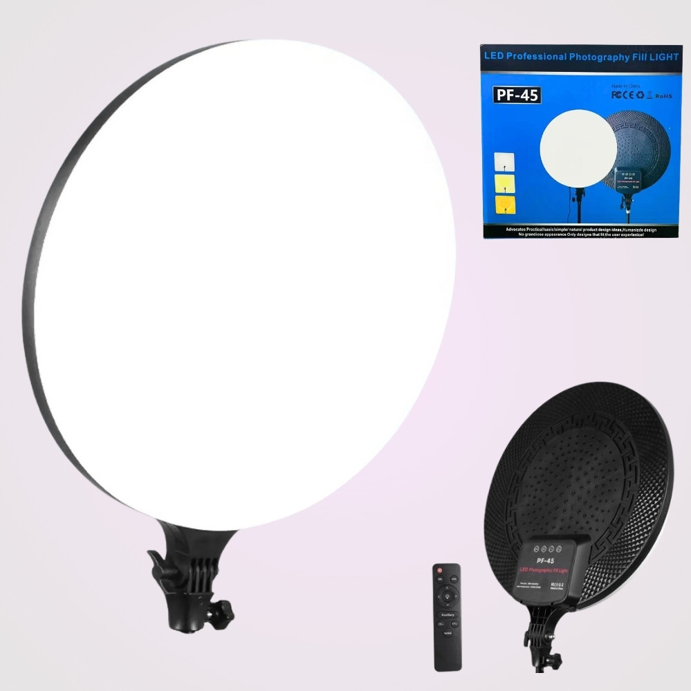 Світлодіодна кругла лампа 45см з пультом LED Fill Light PF-45 портативне відеосвітло для фото та відеозйомки