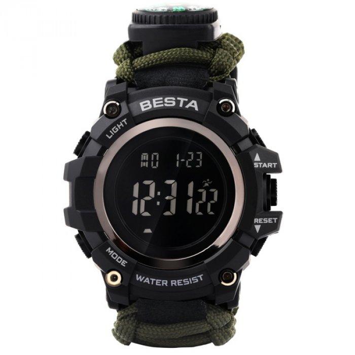 Чоловічий тактичний наручний годинник Besta Tactical для виживання (Зелений)