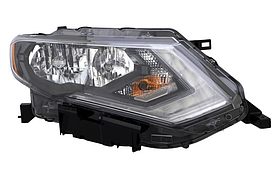 Фара  Nissan Rouge T32 17-20/Nissan X-Trail T32 17-20 Depo передня права механічна з жовтою вставкою