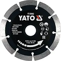 Диск алмаз. YATO 125*2*10*22,2мм,по каменю і бетону в мокрому та сухому режимі YT-59962