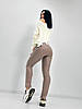 Стильні шкіряні штани жіночі "Casual" (тонкі)| Батал, фото 3
