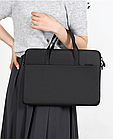 Сумка для ноутбука синя 14,1" портфель під ноутбук синій 14 дюймів м'яка поверхня, фото 10