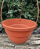 Горщик підвісний круглий 3,7л терракот 23см, фото 3
