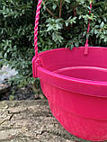 Підвісне кашпо з крючком кругле 3,7л рожеве 23см, фото 2