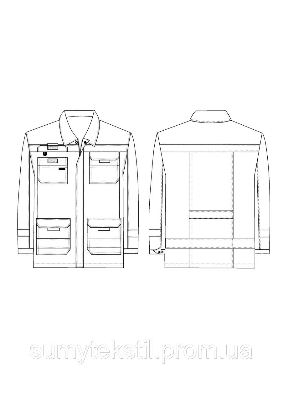 Летний мужской сигнальный костюм с отражающими элементами. (ID ...