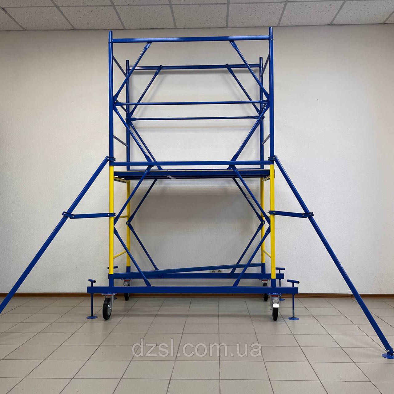 Будівельна вишка тура 1.7 х 0.8 м 1+1 риштування на колесах