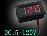 Вольтметр цифровий DC 5 120 В, 0.56 LED, Червоний, у корпусі