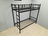 Ліжко двоярусне Фулхем Tenero 80х190 см металеве чорне, фото 3