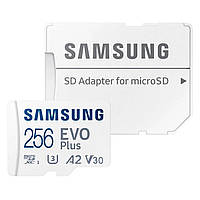 Карта памяти Samsung microSDHC 256GB C10 UHS-I R100MB/s Evo Plus + SD