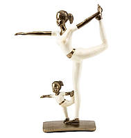 Декоративная статуэтка "Мама с дочерью на йоге" из полистоуна высота 25,5 см