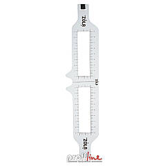 Лінійка для розмітки брів прозора зігнута з гумкою Zola