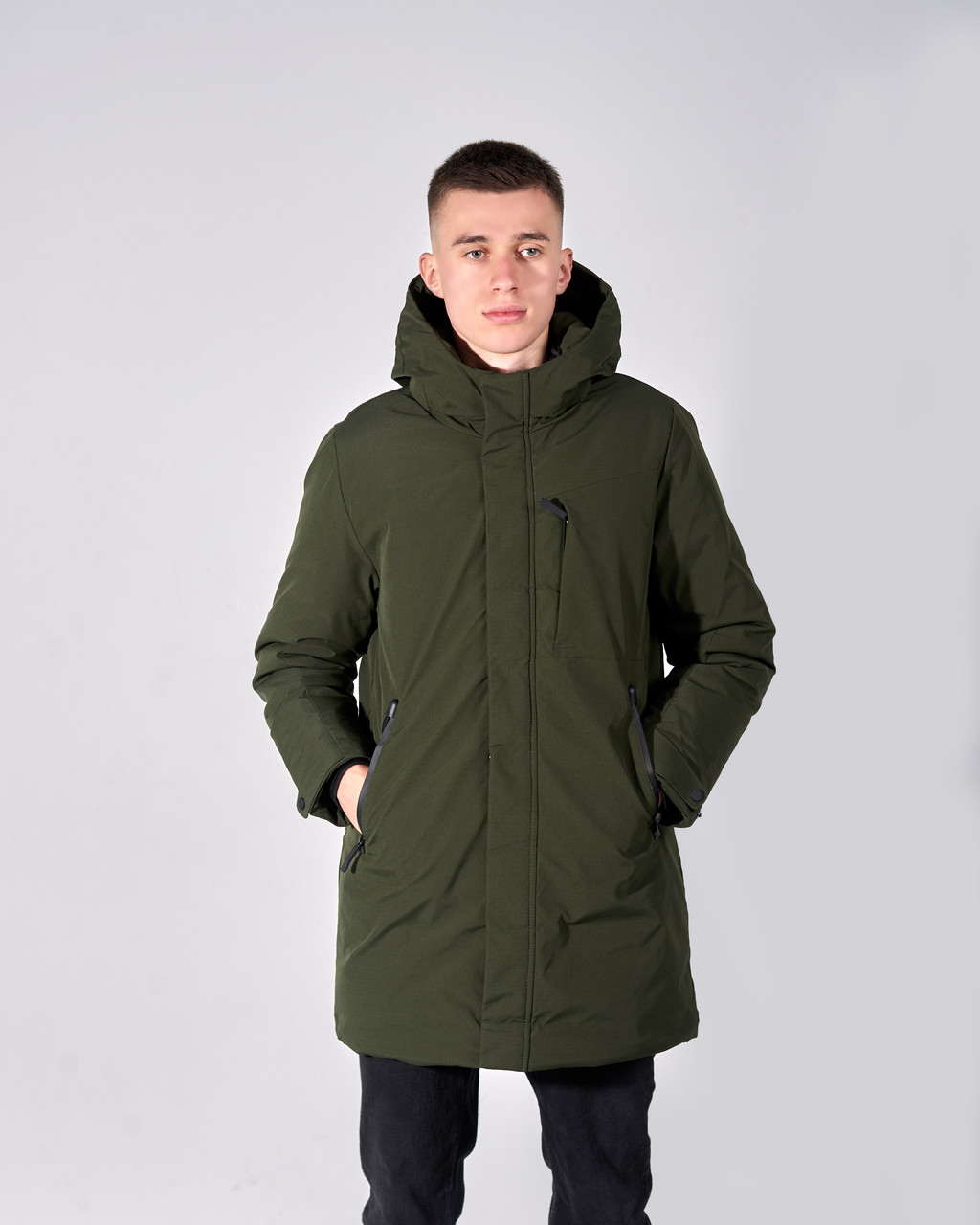Чоловіча зимова куртка, хакі кольору. - фото 1 - id-p2100739221
