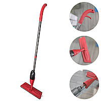 Универсальная швабра для уборки с распылителем, моющая чудо швабра лентяйка spray mop с емкостью для воды Красный