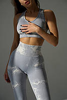 Лосини та топ для фітнесу сірого кольору