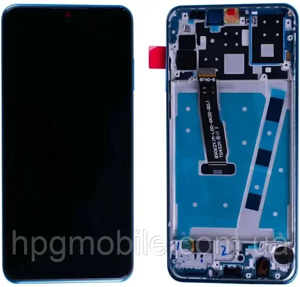 Дисплей Huawei P30 Lite 24 MP/Nova 4e модуль (екран, сенсор) з рамкою, оригінал, Синій, фото 1