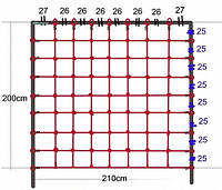 Сетка для лазанья 2x2.1 м S-Hook для детских игровых комплексов (0210S) Б3355-а