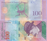Банкнота, Венесуэла 100 боливар 2018. UNC