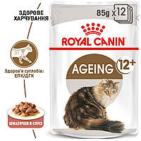Вологий корм Royal Canin Ageing +12 для кішок старше 12 років, шматочки в соусі, 85 гр х 12 шт