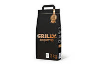 Брикеты древесноугольные 3кг Premium Grilly