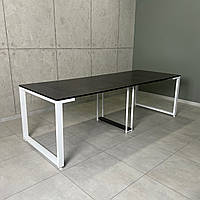 Большой стол трансформер LONG maxi 3,0 м Дуб Венге/Белый мет
