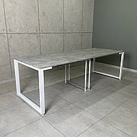 Большой стол трансформер LONG maxi 3,0 м Индастриал / Белый мат