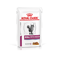 Влажный лечебный корм Royal Canin Renal with Chicken для кошек при почечных заболеваниях, курица, 85 грх12 шт