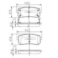 Тормозные колодки HYUNDAI Ix55 / KIA SEDONA (YP) / HYUNDAI H-1 (TQ) 1997-2015 г.