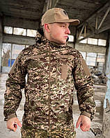 Куртка демисезонная Soft Shell AK Tactical хищник Армейская куртка Софтшелл на флисе