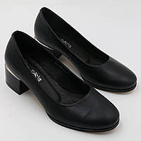 Туфли женские классические ,чёрные, кожаные Ilona код-(545/454)